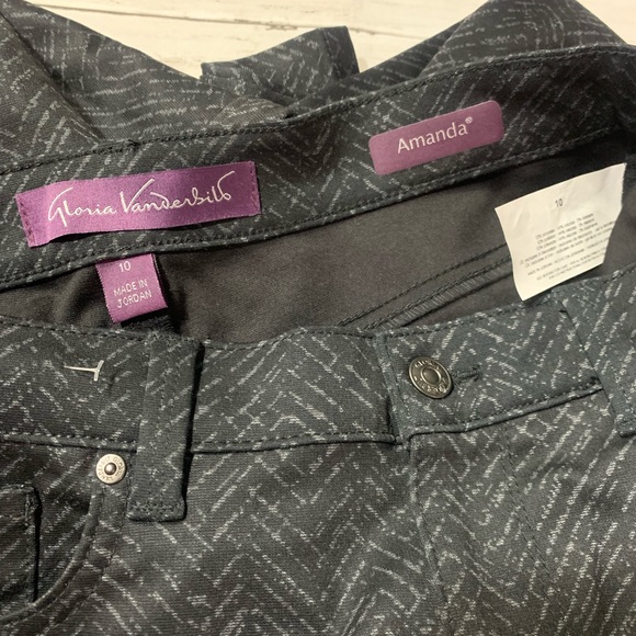 Gloria Vanderbilt Gray Print Amanda Sz. 10 - Picture 4 of 8